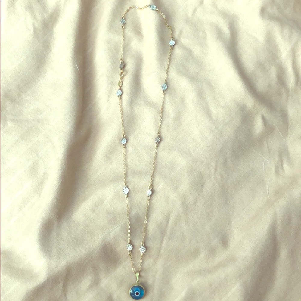 14k gold evil eye necklace
